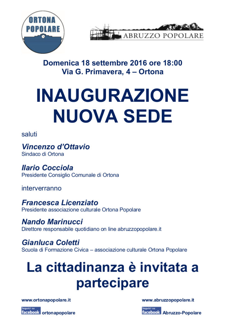 manifesto inaugurazione sede OP A4